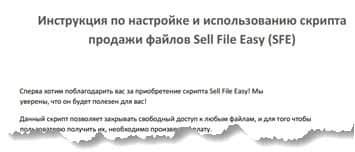 Скрипт продажи цифровых товаров - SellFileEasy (SFE)